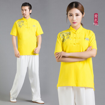 夏天太极服装长袖_夏季太极服装新款式短袖_中短袖夏天太极服
